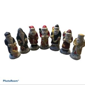 7 Old World Santa Figurines